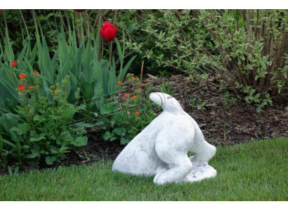 Décoration de jardin Chien Patio Pierre Blanche Figurines Statue Décorative Figure